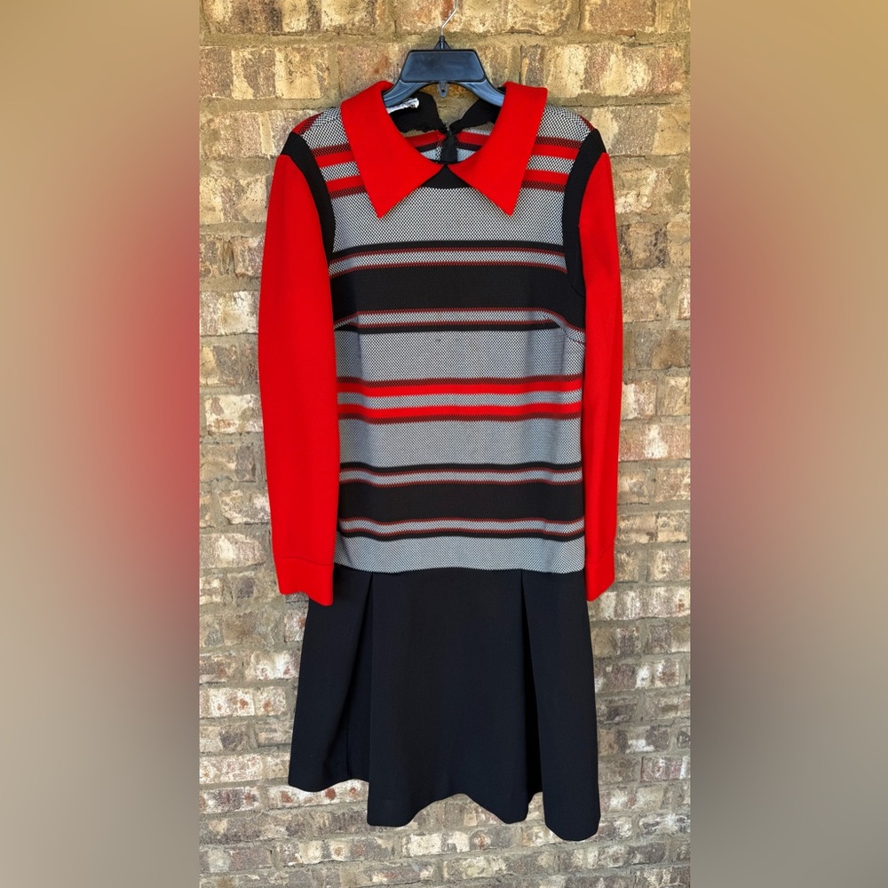 Vintage 70’s Mary Mason Red White Black Dress Women’s Medium/Large Sold As Is